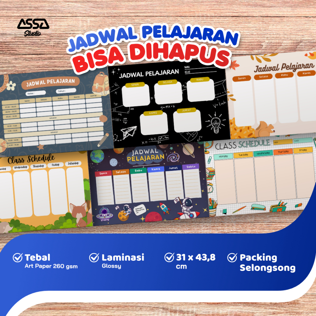 

Poster Jadwal Pelajaran Aesthetic Bisa Ditulis Hapus Wipe and Clean