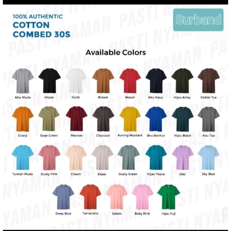 kaos polos lengan pendek katun