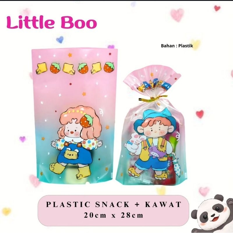 

isi 10 Plastik Bingkisan Snack Anak.Motif / Plastik Snack Ulanh Tahun anak
