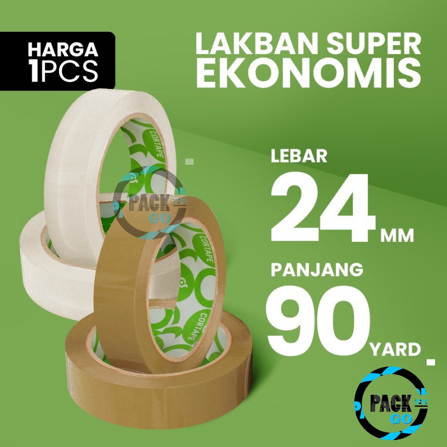 

Lakban Cortape BENING Isolasi Ukuran 24mm x 90 yard Selotip Murah Satuan