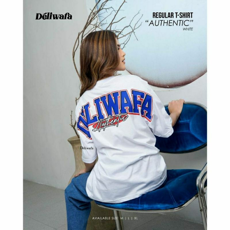 T-SHIRT KAOS OVERSIZE AUTHENTIC • DELIWAFA • BAJU KAOS DISTRO OVERSIZE