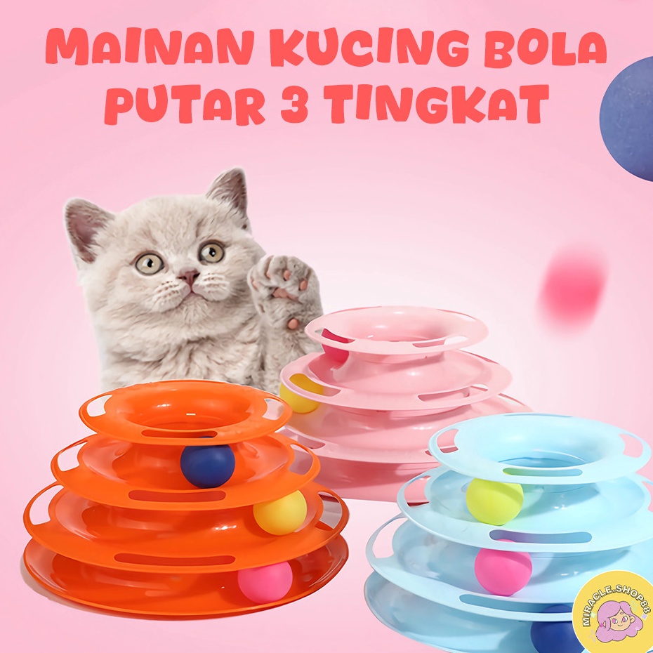 Diskon Hemat  MS Mainan kucing bola putar 3 tingkat tower polos interaktif 588