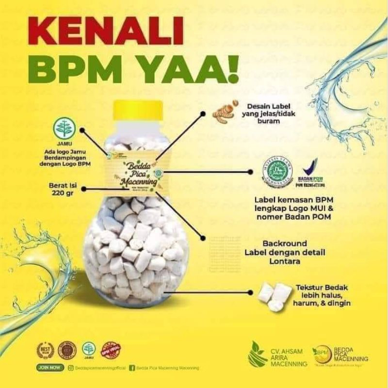 BPM Bedak pica Macenning Bpom  | Bedak Dingin Bugis