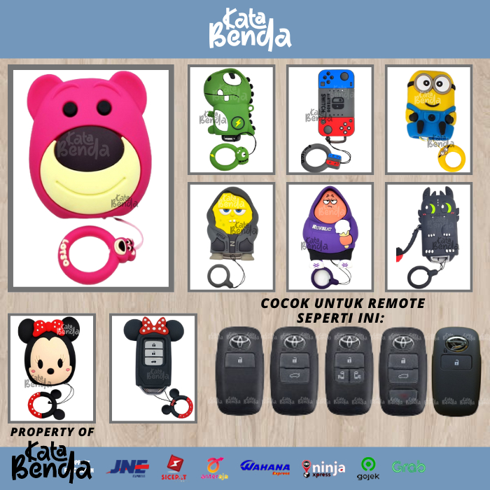 Sarung Remote Karakter Xenia/Ayla/Rocky 2024/2025 Keyless Mobil Daihatsu Kunci 2021 Smartkey 2023/20