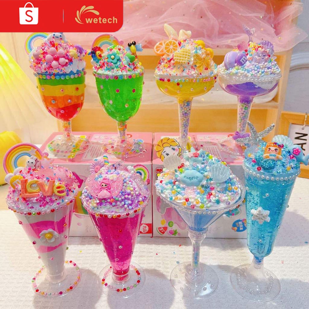 Wetech Mainan DIY Lem Krim Icecream Clay Making Kit Mainan Simulasi Cangkir Makanan Penutup Cangkir 