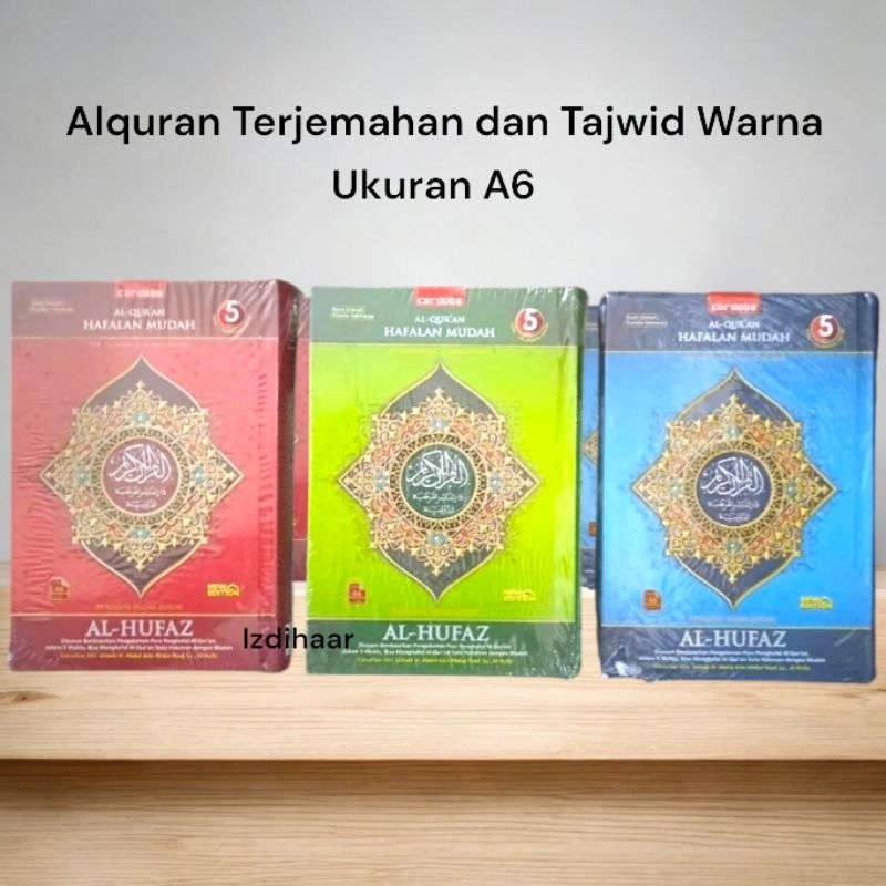 Alquran Terjemahan dan Tajwid Warna Al Hufaz A6 Hard Cover