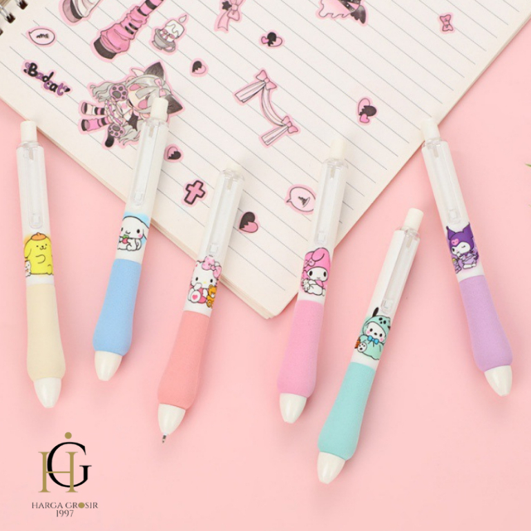 

Pulpen 1pcs Cetek mekanik Sanrio Empuk pastel lucu / Pulpen Cinnamorol hello kitty kuromi purin Pochacco / Pen Pena pastel alat tulis kantor sekolah anak / Pen cetek mekanik