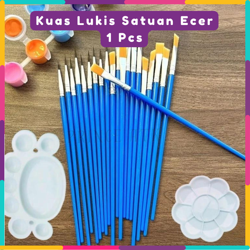 

[1 Pcs] Ecer Kuas Lukis Satuan Flat Round