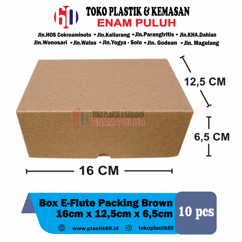 

Kotak kardus tebal box e flute corrugated brown packing isi 10 pcs 16x12,5x6,5 coklat polos hampers