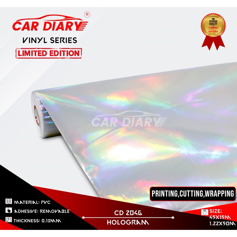 skotlet hologram pelangi lentur lebar 45cm x pjg 50cm