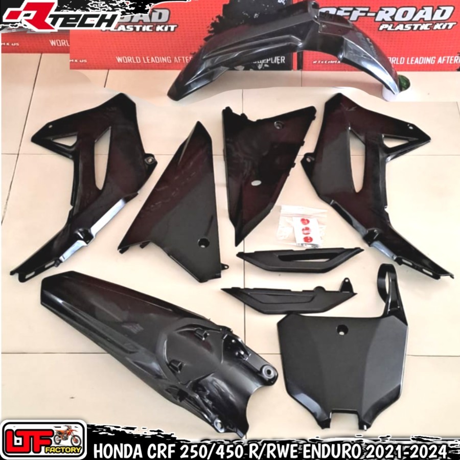 HONDA CR - CRF 250 300 450 F R RX RWE ENDURO 2021 2022 2023 2024 - RACETECH COMPLETE PLASTIK KIT - C