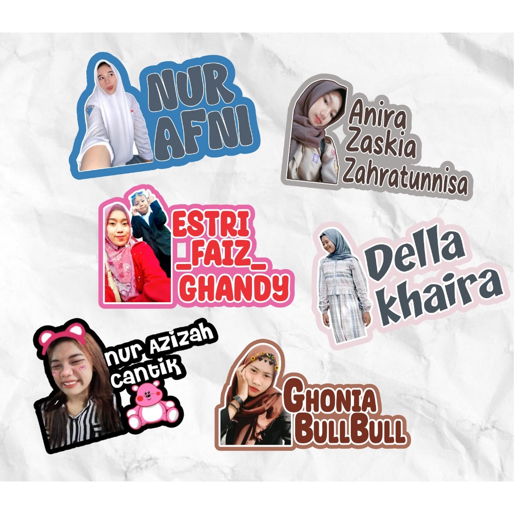 

STIKER FOTO DAN NAMA BISA CUSTOM STIKER ANTI AIR