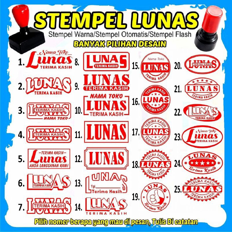 

Stempel Lunas, Stempel Otomatis, Stempel Toko, Stempel Murah