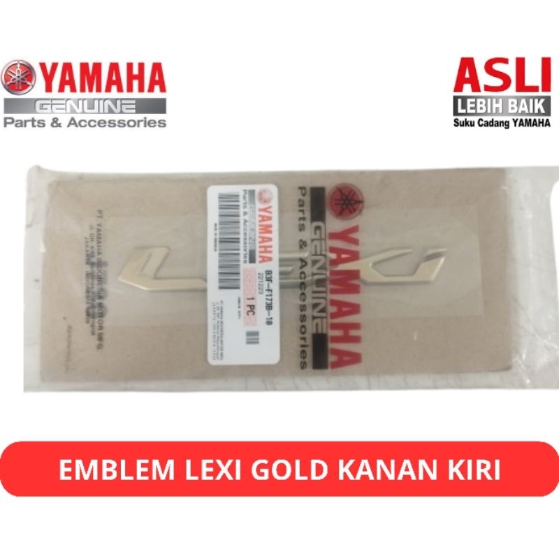 EMBLEM / STIKER TIMBUL LEXI  KANAN KIRI WARNA EMAS / GOLD ORIGINAL YAMAHA