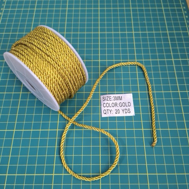 Tali lilit Gliter /tali kur tambang warna Emas