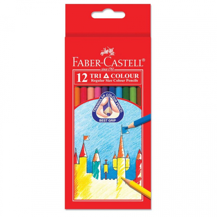 

Faber-Castell Tri Grip 12 Pensil Warna Kayu 12 Warna Panjang