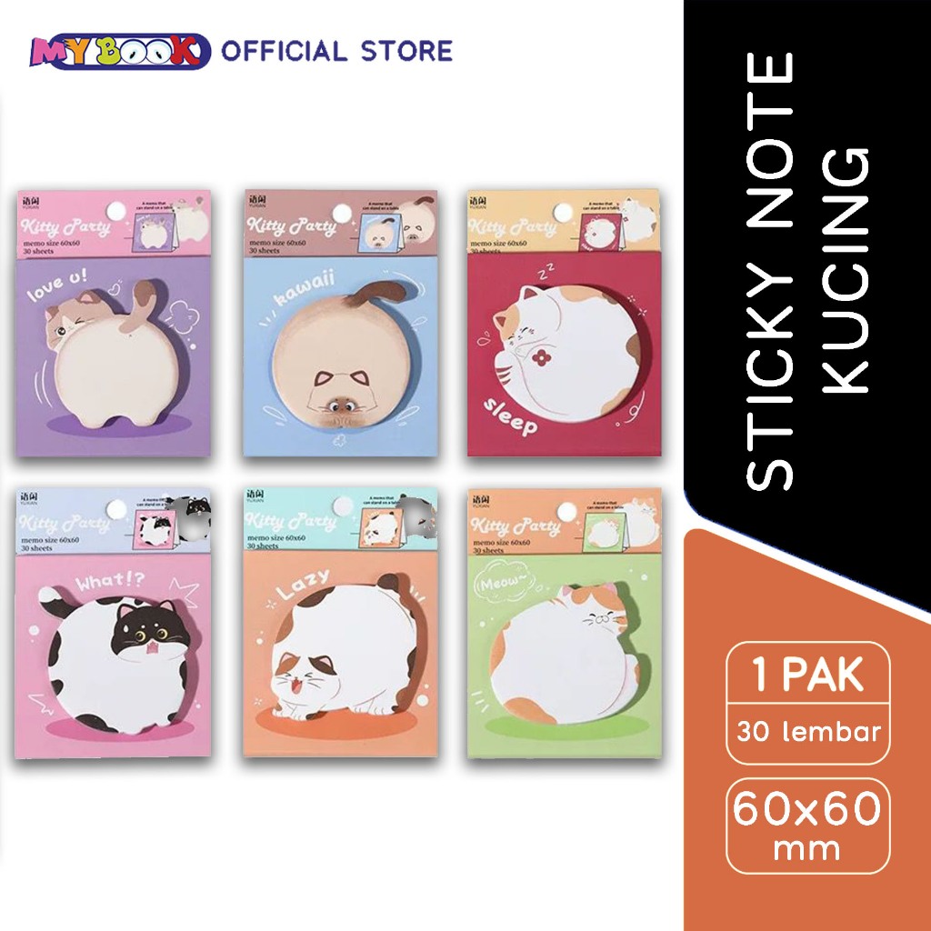 

Sticky Notes Kucing Premium | Standing Memo Aesthetic Korea Style | ATK Stationery sekolah kantor