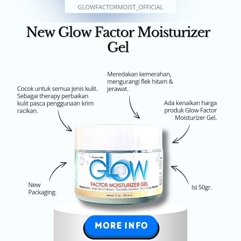 B'BSC Glow Factor moisturizer || Gel moisturizer untuk memperbaiki skin barier