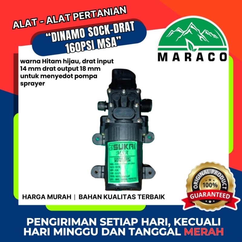 DINAMO POMPA SOCK-DRAT 160PSI MSA (dinamo sprayer cuci motor mobil ac bergaransi)