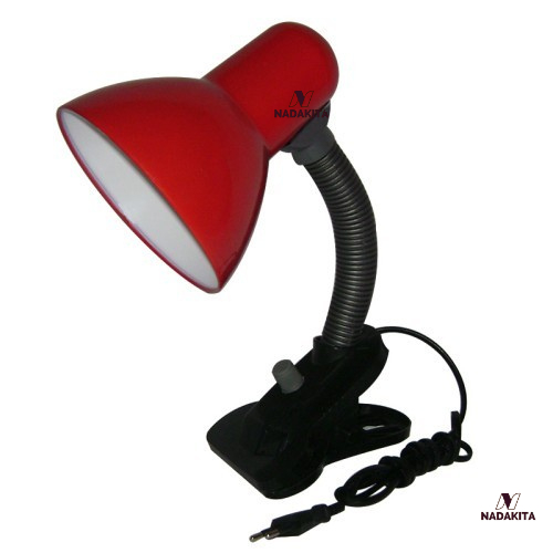 Lampu Meja Kerja Kantor Belajar LED Putih Terang Swith Switch On Off Hemat Listrik Holder Klip Japit