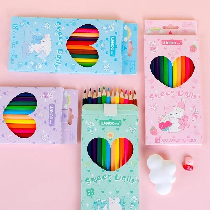 

WEIBO Pensil Warna Set 12Pcs Karakter Dino