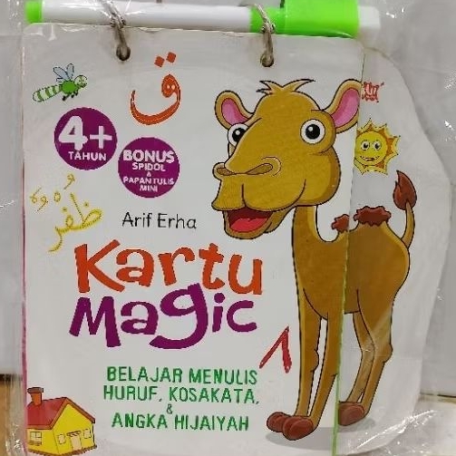 Buku ORIGINAL KARTU MAGIC BELAJAR MENULIS HURUF KOSAKATA ANGKA HIJAIYAH