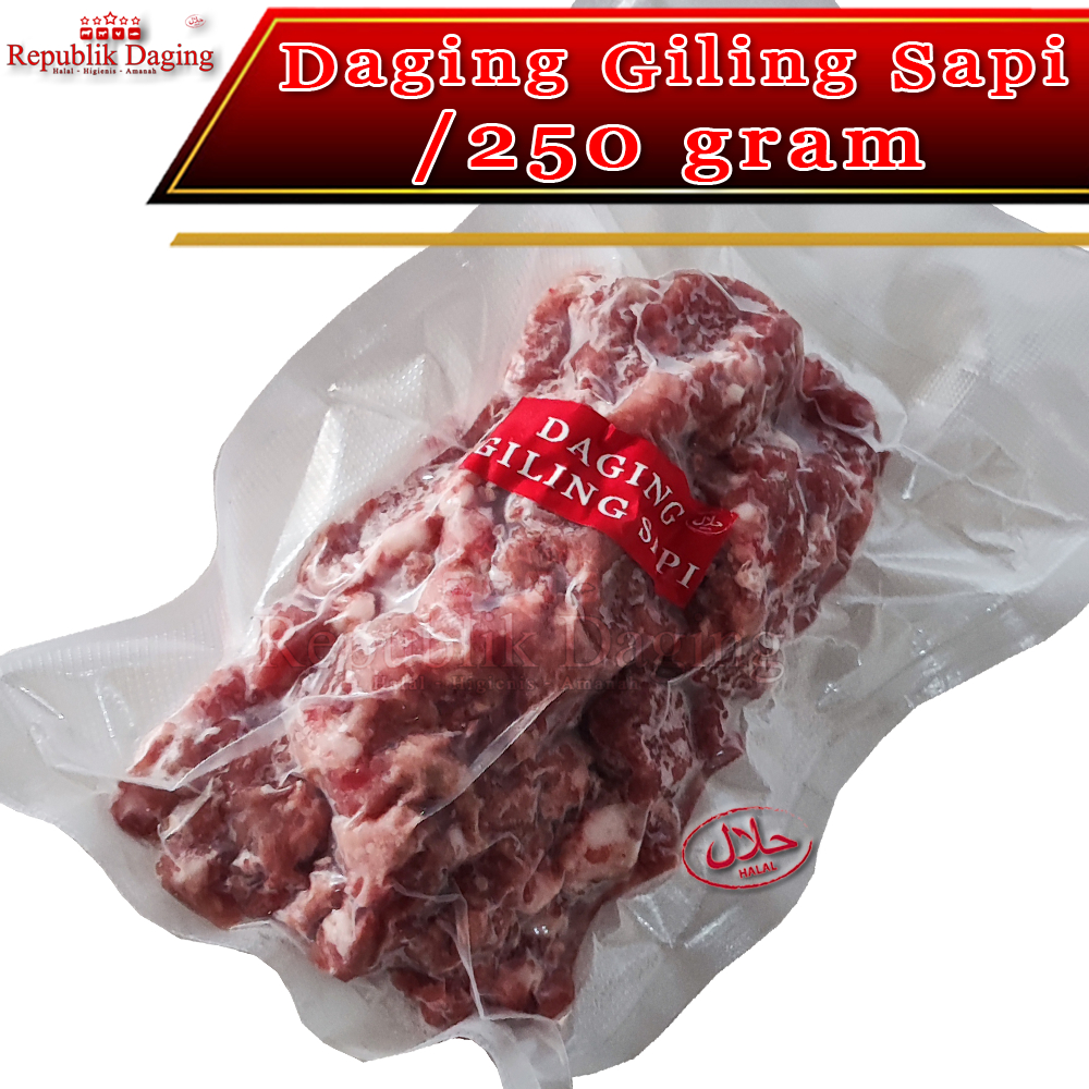 

Daging Sapi Giling Super/Ground Siap Olah 250grm Vacum 100%Halal