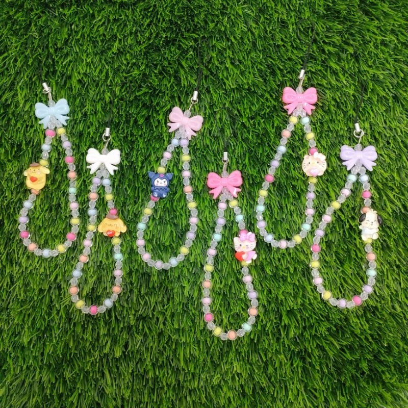 MINISO BALI | Gantungan HP Karakter Sanrio Lucu Phone Straps Manik Manik Tali HP Tali Landyard Gantu