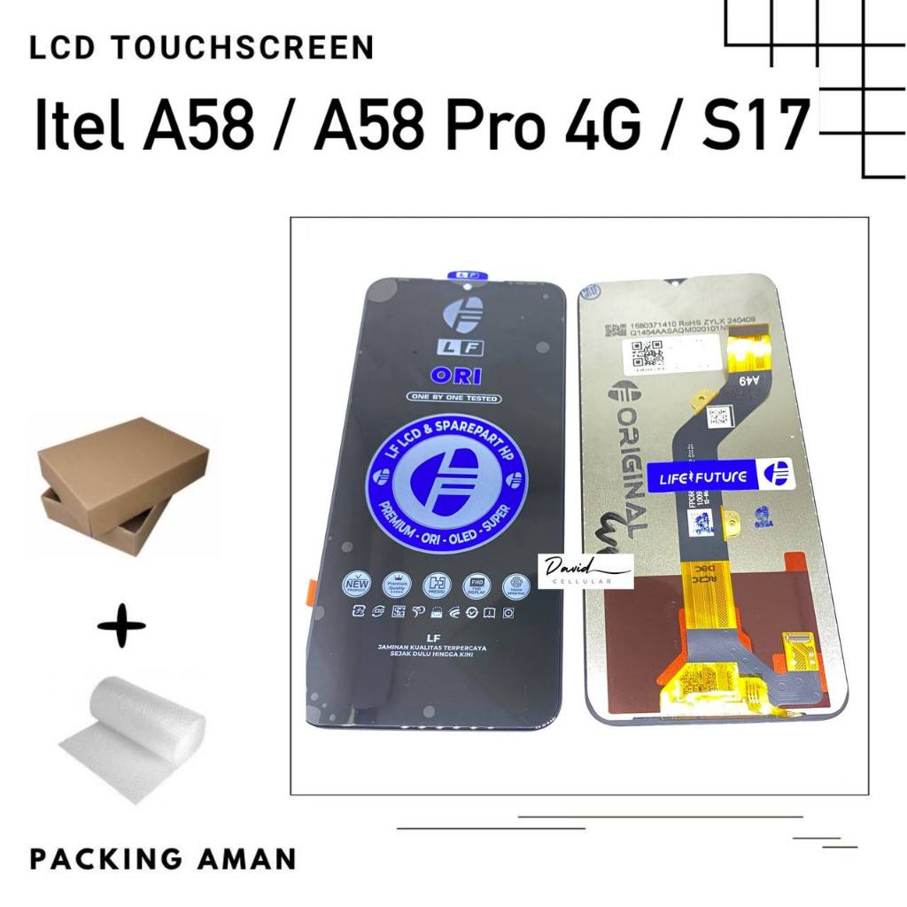 LCD TOUCHSCREEN ITEL A58 / A58 PRO 4G / S17 A661L A661W S661W X6511G FULLSET