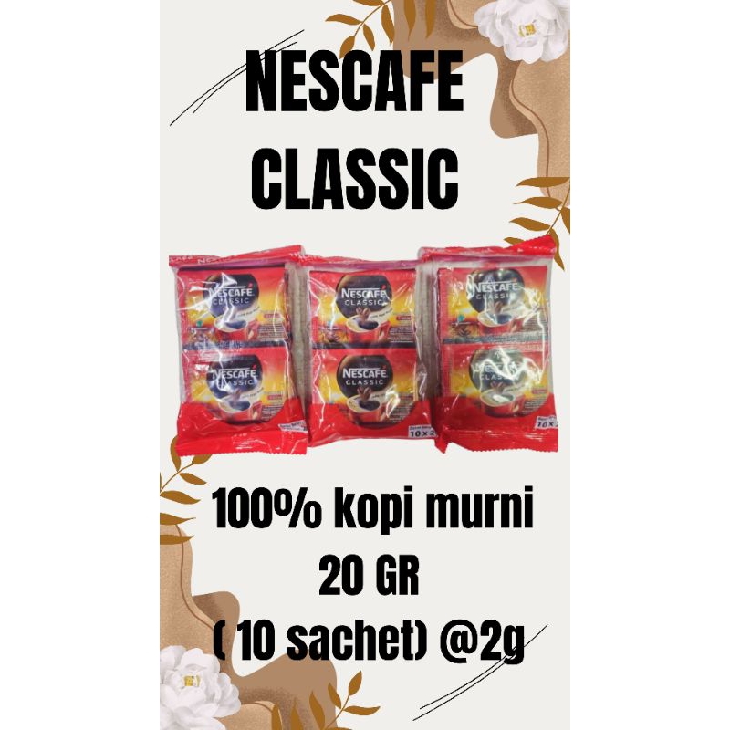 

NESCAFE classic100% kopi murni 20gr ( 10 sachet @ 2gr )