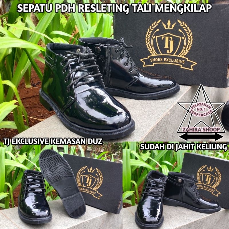 sepatu pdh tni ad terbaru/sepatu pdh formal/sepatu pdh satpam/sepatu pdh mengkilap/sepatu formal/sep