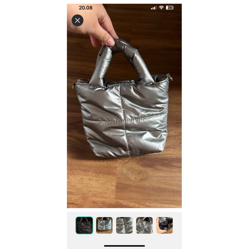 Preloved Puffy Bag Silver