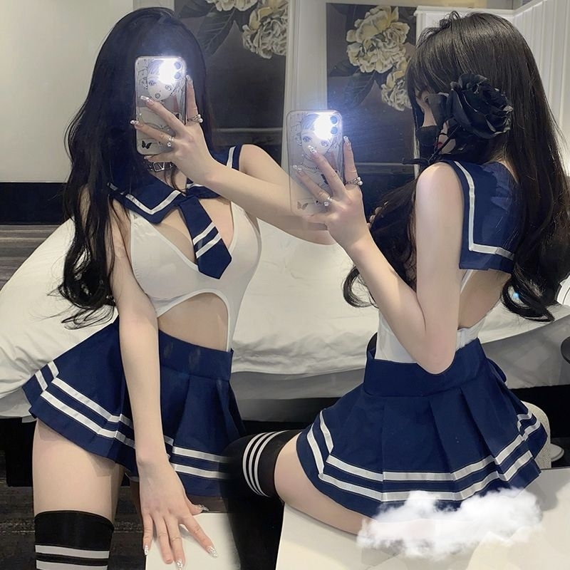 LINGERIE SEXY WANITA SERAGAM SEKOLAH JEPANG SEXY BAJU DINAS WANITA G384