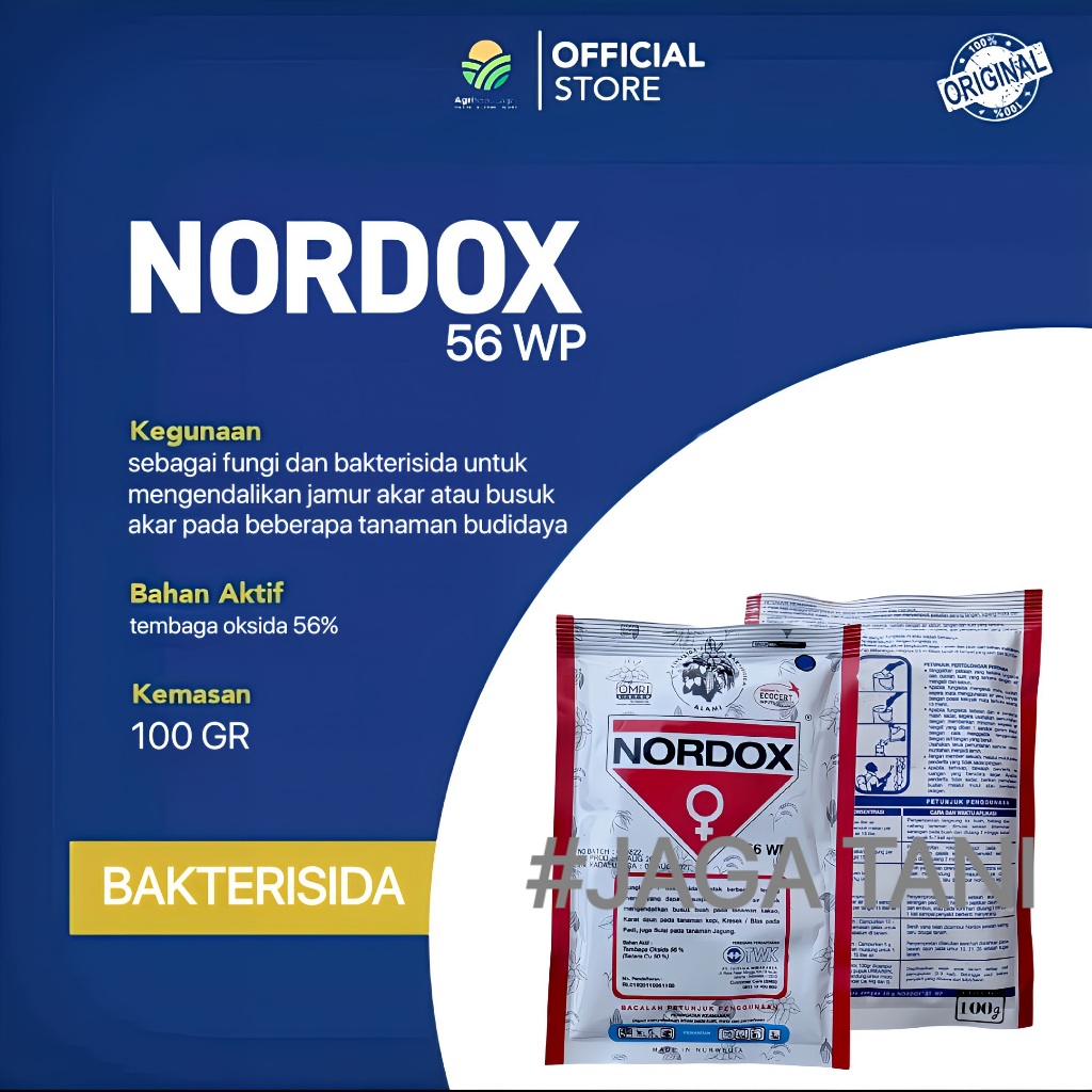 [ ORIGINAL 100% ] Fungsida Bakterisida NORDOX 100GR Ba: Tembaga oksida
