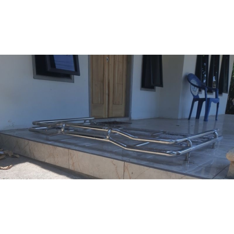 rak kabin/roof rack GRANDMAX/L300 stainless steel 2 susun lekuk atas bawah