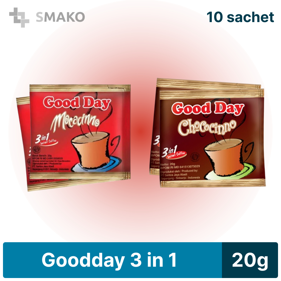 

Goodday 3 in 1 Mocacinno Chococinno RENCENG isi 10 bungkus@20g