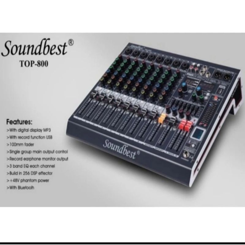 MIXER SOUNDBEST TOP800 / TOP 800 ORIGINAL 8 CHANNEL BLUETOOTH-USB RECORDING