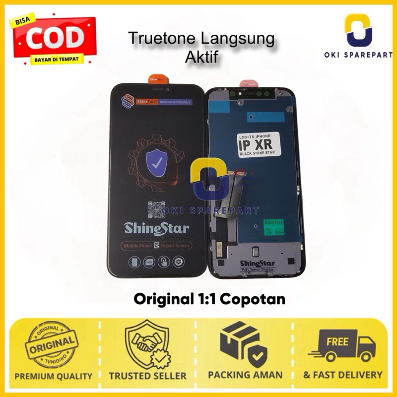 LCD Fullset Iphone XR ORI 100% Shinestar Truetone Langsung Aktif