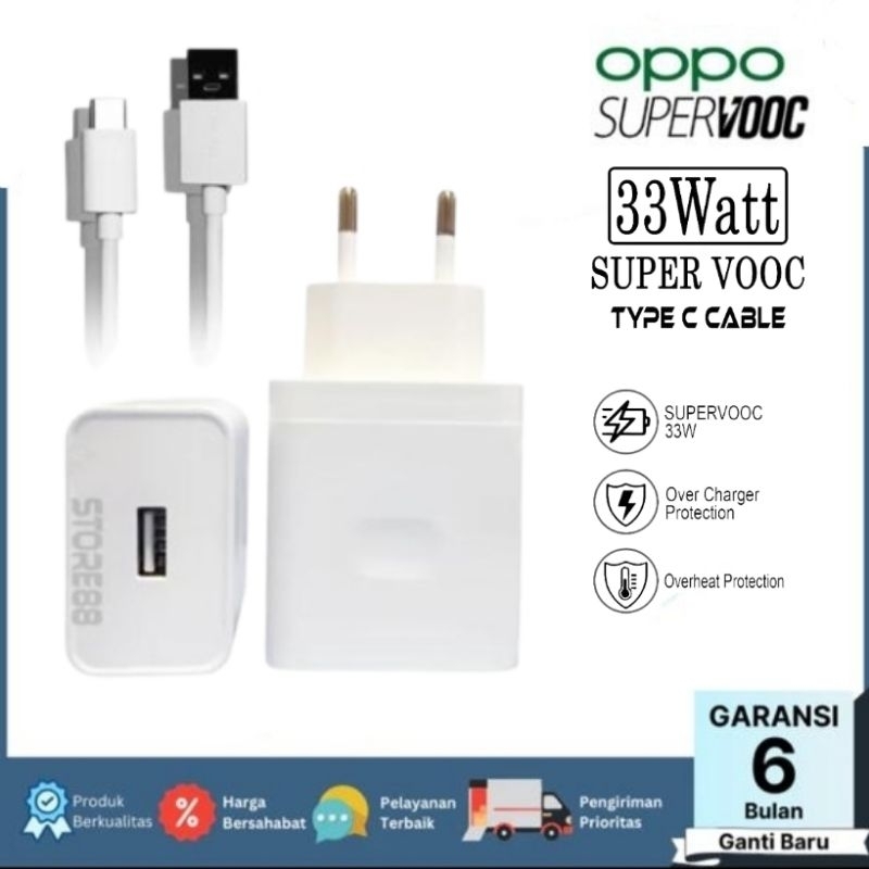 Adaptor Oppo Kepala Charger Casan Oppo 33W SUPER VOOC