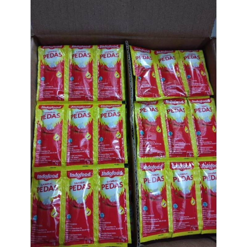 

indofood sambal pedas renceng isi 36 sachet @8 gr