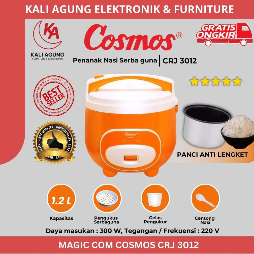 MAGIC COM COSMOS CRJ 3012 / PENANAK NASI 1 LITER - 1,2 LITER / PANCI ANTI LENGKET