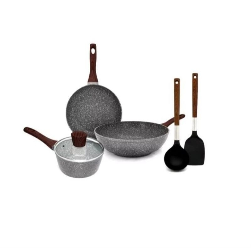 Cypruz Marble Cookware Convenien Set 6pcs