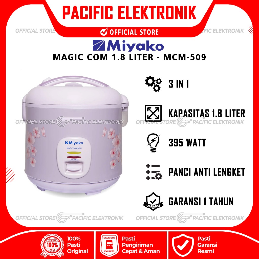 Magic Com Miyako 1.8 Liter MCM-509 / MCM509 / 509