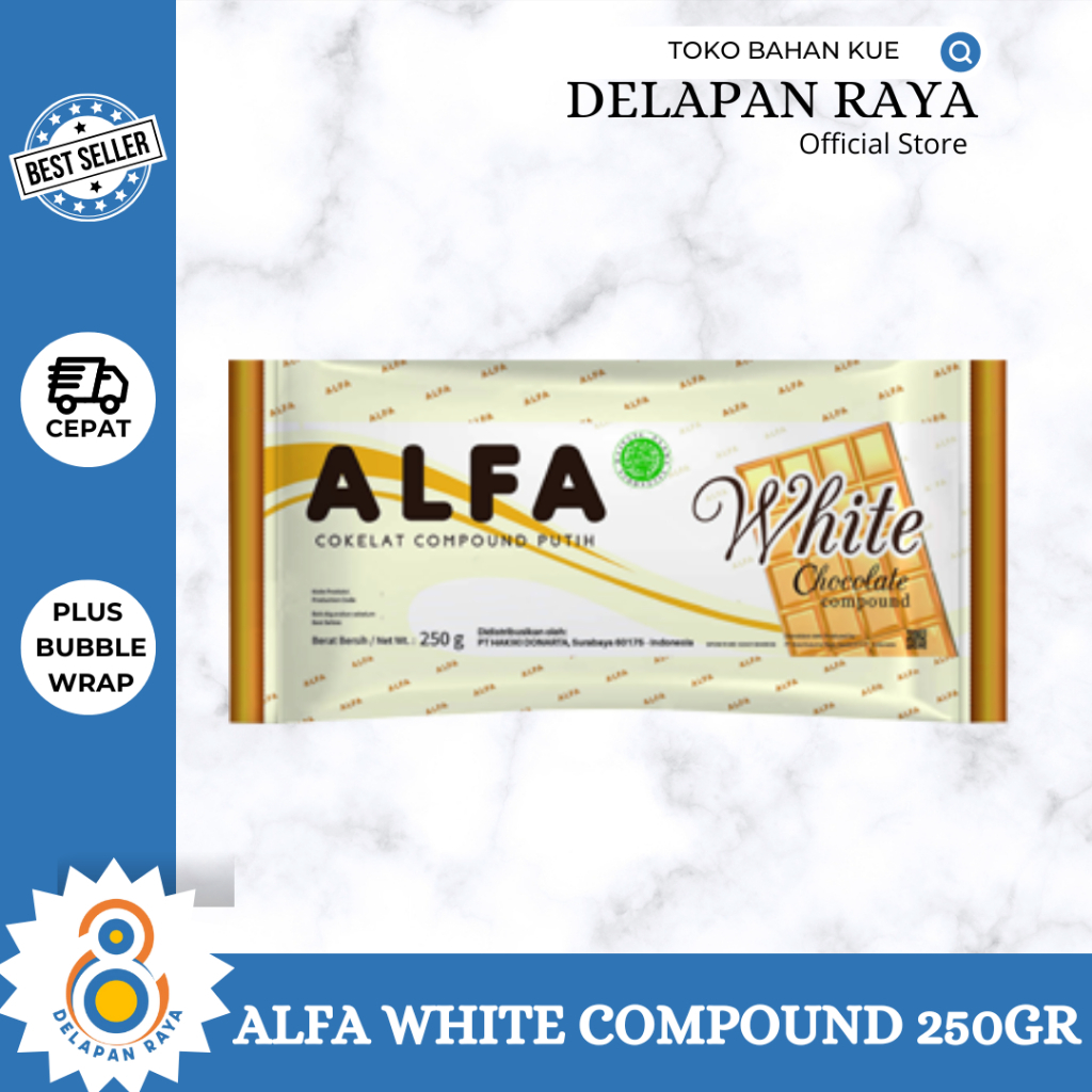 

ALFA WHITE CHOCOLATE COMPOUND 250GR COKLAT BATANG WARNA PUTIH -8Raya