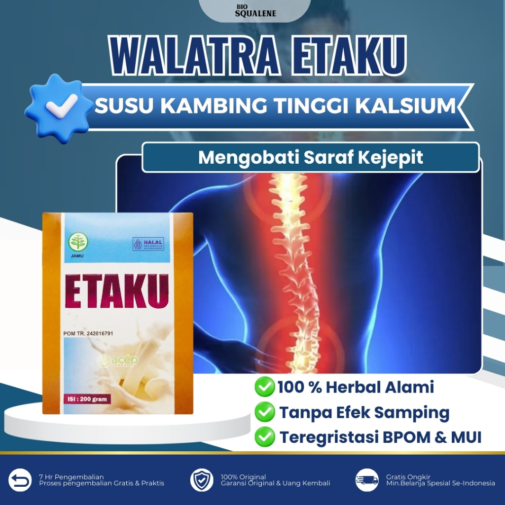 Walatra Etaku Obat Saraf Kejepit Pengapuran Tulang Keropos Patah Tulang Susu Untuk Kesehatan Tulang 