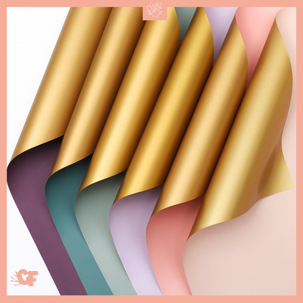

Kertas Buket Bunga Twotone Gold Flower Wrappiing Paper Cellophane KB6324