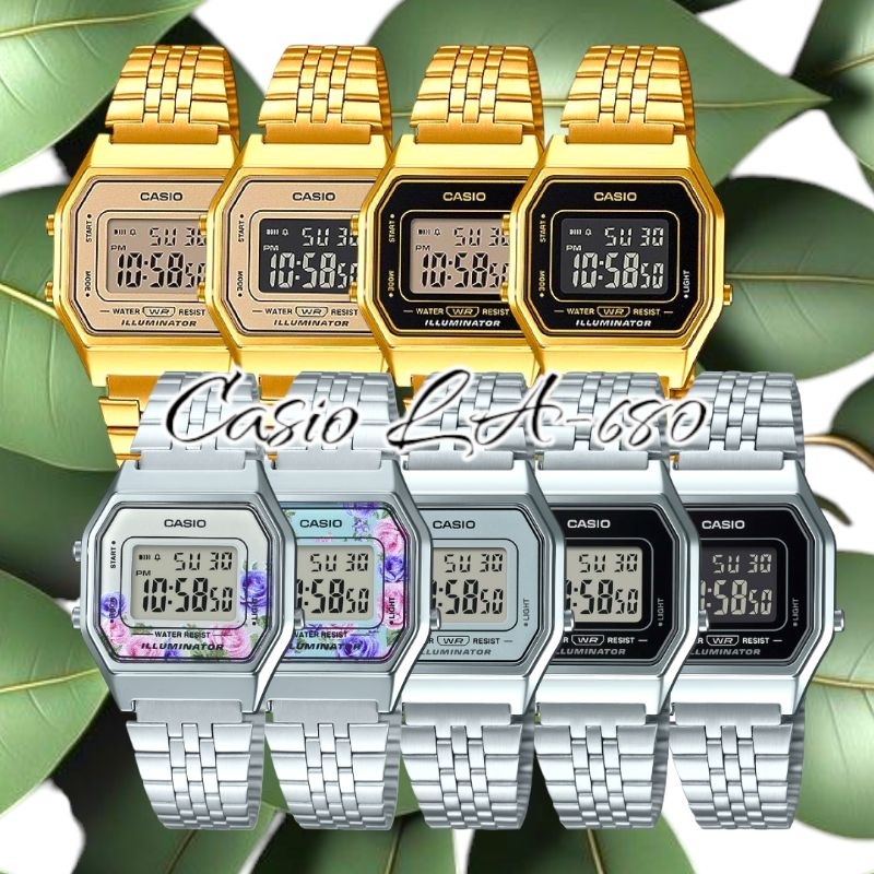 Jam tangan wanita CASIO LA-680, Digital, stainless steel, ORIGINAL, bergaransi resmi Gilang Agung Pe