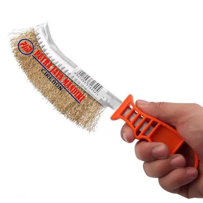 Sikat Kawat Besi gagang plastik / Sikat Golok Baja Kuningan