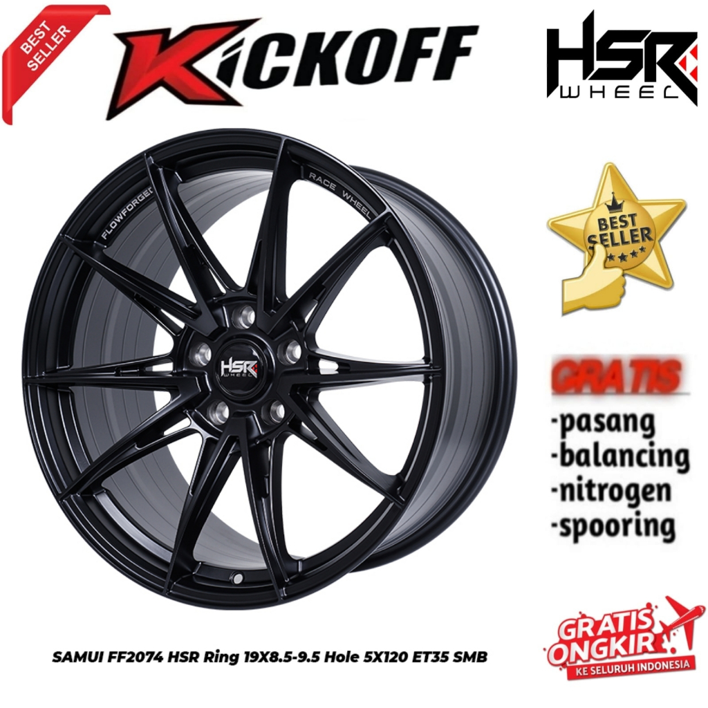 VELG TERBARU RING 19 SAMUI HSR BUAT MOBIL BMW VELG LEBAR BELANG 85-95 BLACK