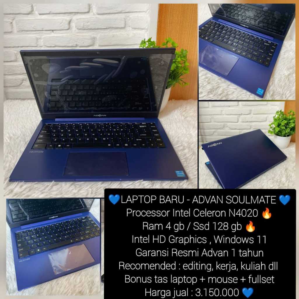 advan intel celeron ram 4 ssd 128